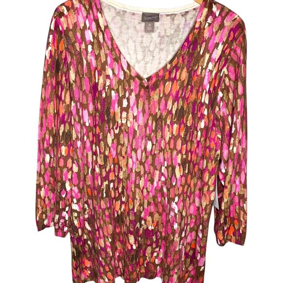 NWT Chico's Pullover Women's Size 4 (2X) V-Neck Touch of Cashmere Mocha Bisque - Picture 1 of 6